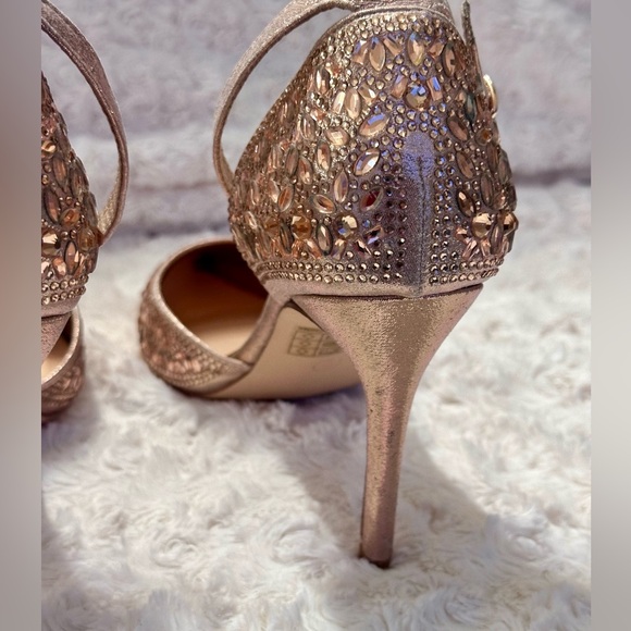 Lauren Lorraine Sparkling Rose Sling Back Pointy Toe Heels - Picture 7 of 13